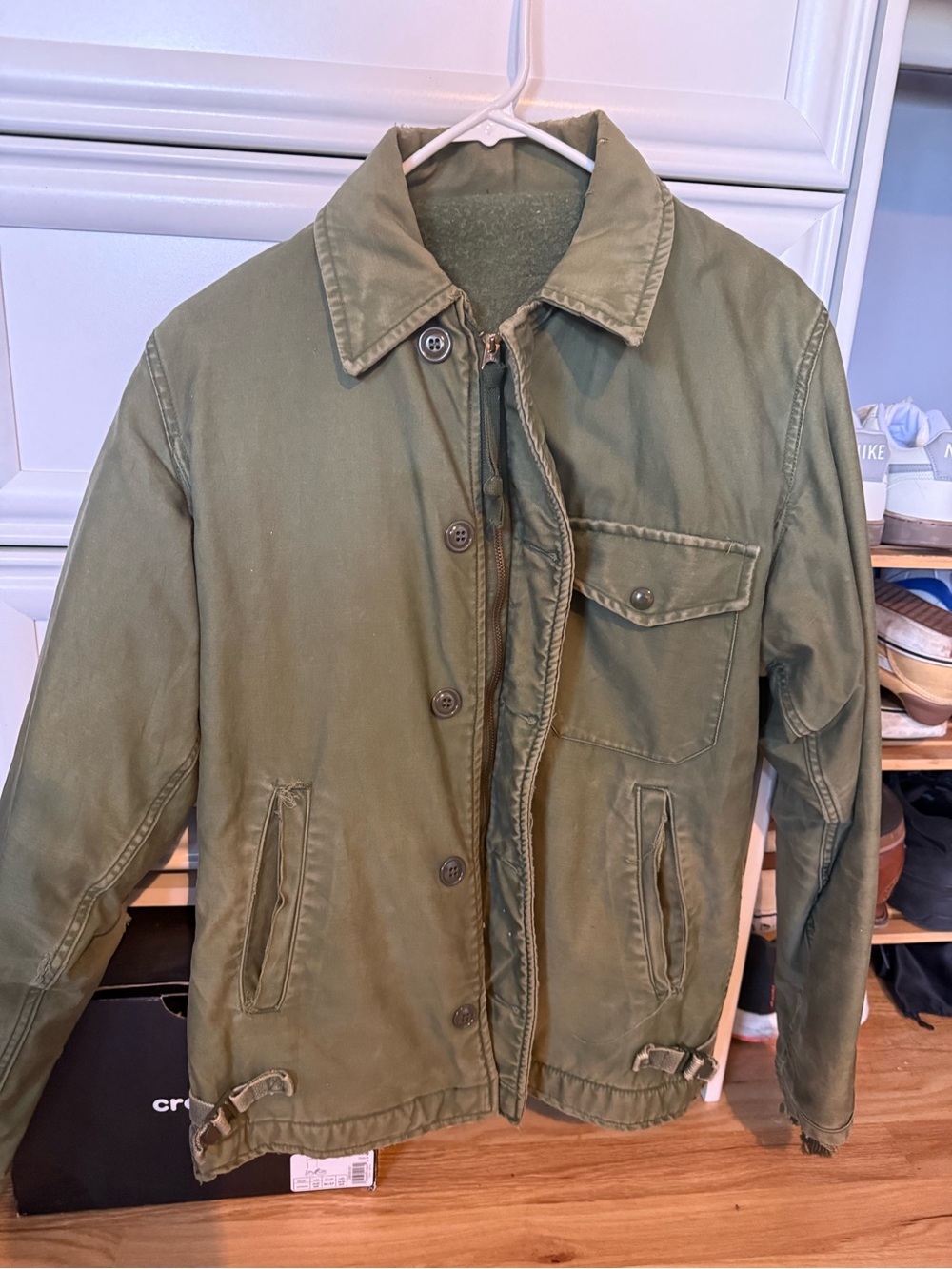 Men's Vintage Army Green Utility Jacket